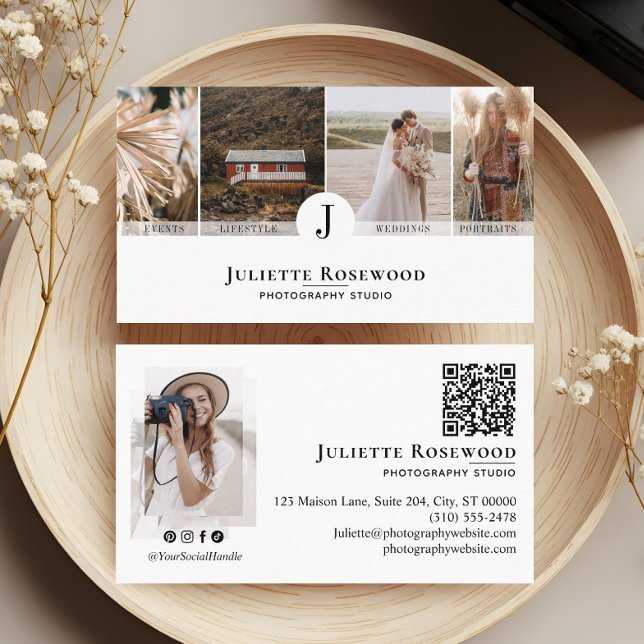 Minimal Modern Elegant Photographer Photo Gallery Visitenkarte (Minimal Modern Elegant Photographer Photo Gallery Business Card)