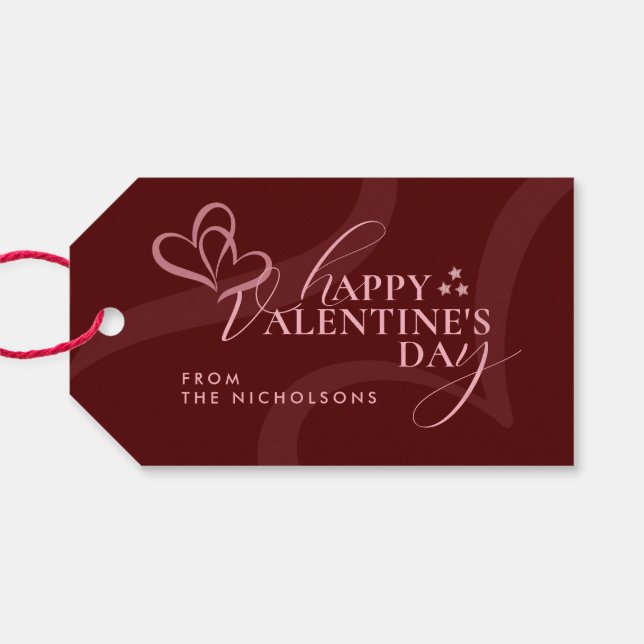 Minimal Modern Elegant Typography Valentines Day Geschenkanhänger (Rückseite Horizontal)