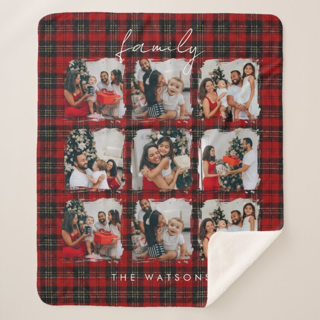 Minimal Modern Festive Rustic Family Photos Sherpadecke (Vorderseite)