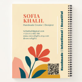 Minimal Modern Floral Terracotta Mustard Green Notizbuch