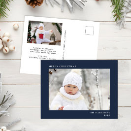 Minimal Modern frohe Weihnachten Blauer Foto