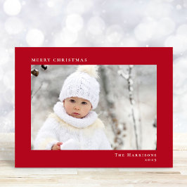 Minimal Modern frohe Weihnachten Foto Rot