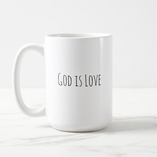 Minimal Modern God Is Love Kaffeetasse (Links)
