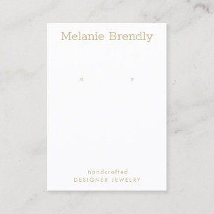 Minimal Modern Gold White Juwelen Ohrring Display Visitenkarte