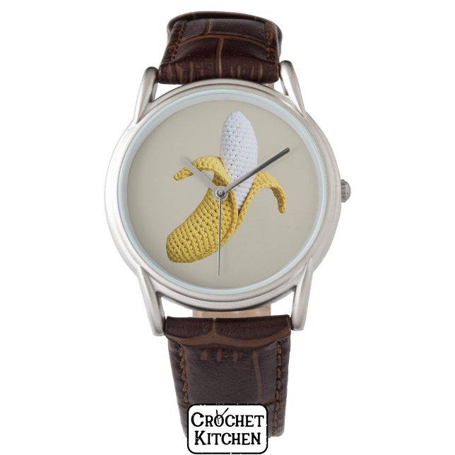 Minimal Modern Grandmacore Niedlich Crochet Banana Armbanduhr (Von Creator hochgeladen)