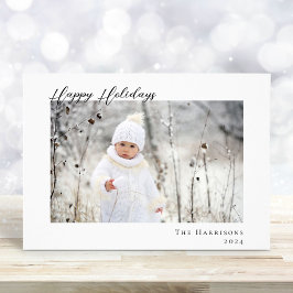 Minimal Modern Happy Holidays Foto Weihnachten