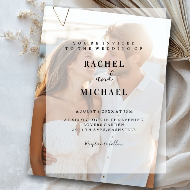 Minimal, modern, Hochzeit, (Minimal, Modern, Wedding, Vellum Invitations)