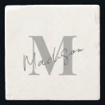 Minimal Modern Initial Monogram Steinuntersetzer<br><div class="desc">Minimaler moderner Untersetzer für die Erstmalige Monogramm-Stone. Erstellen Sie Ihren eigenen personalisierten Untersetzer mit einem benutzerdefinierten Initialnamen.</div>