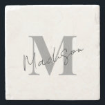 Minimal Modern Initial Monogram Steinuntersetzer<br><div class="desc">Minimaler moderner Untersetzer für die Erstmalige Monogramm-Stone. Erstellen Sie Ihren eigenen personalisierten Untersetzer mit einem benutzerdefinierten Initialnamen.</div>