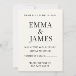 Minimal Modern Ivory RSVP Card