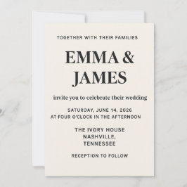 Minimal Modern Ivory Wedding Invitation