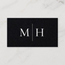 Minimal Modern Line Initials Monogram Black Kraft