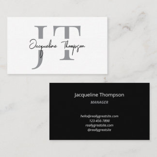 Minimal Modern Luxury Black and White Simple  Visitenkarte