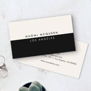 Minimal Modern Luxury Black Ivory Elegant Visitenkarte