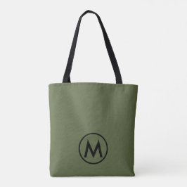 Minimal Modern Olive Green Monogram Tasche