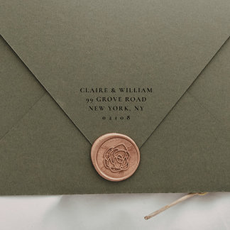Minimal Modern Personalized Wedding Return Address Permastempel