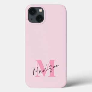 Minimal Modern rosa Anfangsmonogramm Case-Mate iPhone Hülle