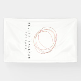 Minimal Modern Rose Gold Designer Scribble Logo Banner