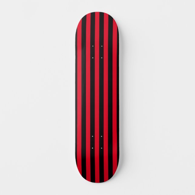 Minimal modern rot und schwarz gestreift skateboard (Vorderseite)