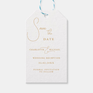 Minimal modern "SAVE THE DATE" Geschenkanhänger