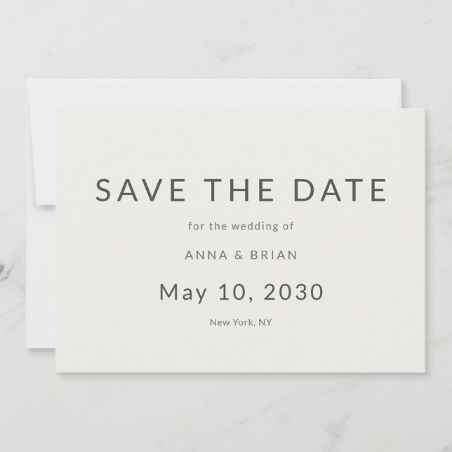 Minimal Modern Save the Date with Monogram (Devant)