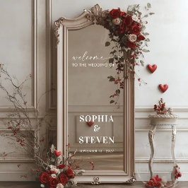 Minimal Modern Selfie Mirror Willkommen Wedding De Fensteraufkleber
