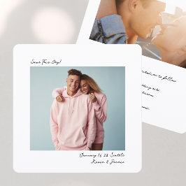 minimal modern simple Insta Film Photo Wedding  Save The Date