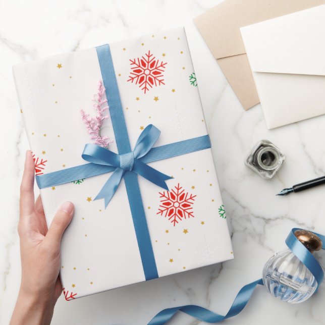 Minimal Modern Simple Star Pattern Christmas Geschenkpapier (Schenken)