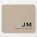 Minimal Modern Trendy Monogram Mousepad<br><div class="desc">Ein minimalistisches Monogramm-Design mit großen typografischen Initialen in einer klassischen Blocktypografie mit Ihrem Namen unten. Dieses berufliche Mousepad eignet sich hervorragend für Zuhause,  Büro oder personalisierte Geschenke.</div>