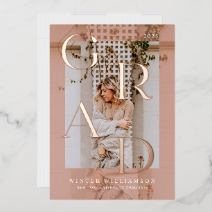Minimal Modern Type Blush Pink Overlay Grad Photo Folieneinladung