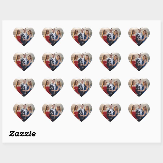 Minimal Modern Wedding Photo Thank You Sticker (Blatt)