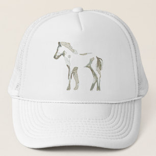 Minimal & modern Weißes Pferd Zeichnend Elegantes  Truckerkappe