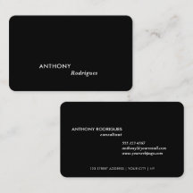 Minimal moderne Berufliche Black Business Card