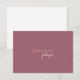 Minimal Moderne Berufliche Dusty Rose Einfach Mitteilungskarte