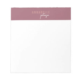 Minimal Moderne Berufliche Dusty Rose Einfach Notizblock