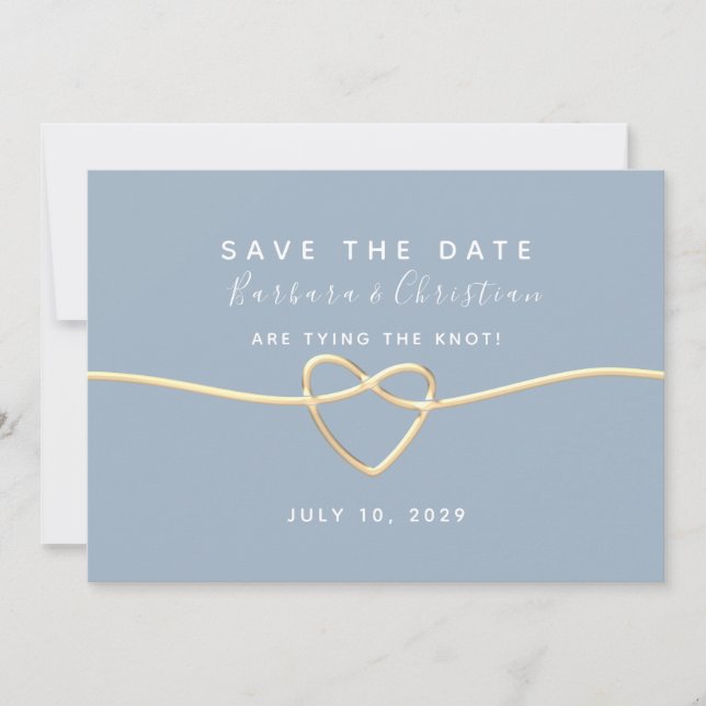 Minimal moderne bläuliche Hochzeit spart das Datum Save The Date (Vorderseite)