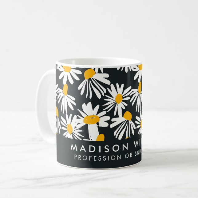Minimal Moderne Blume Kaffee Tasse (Vorderseite Links)