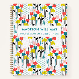 Minimal moderne Blume Notebook Notizbuch