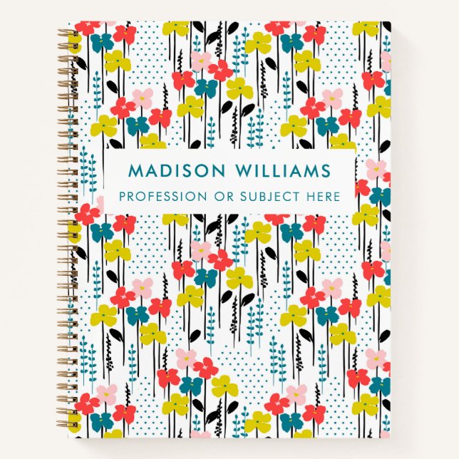 Minimal moderne Blume Notebook Notizbuch (Vorderseite)