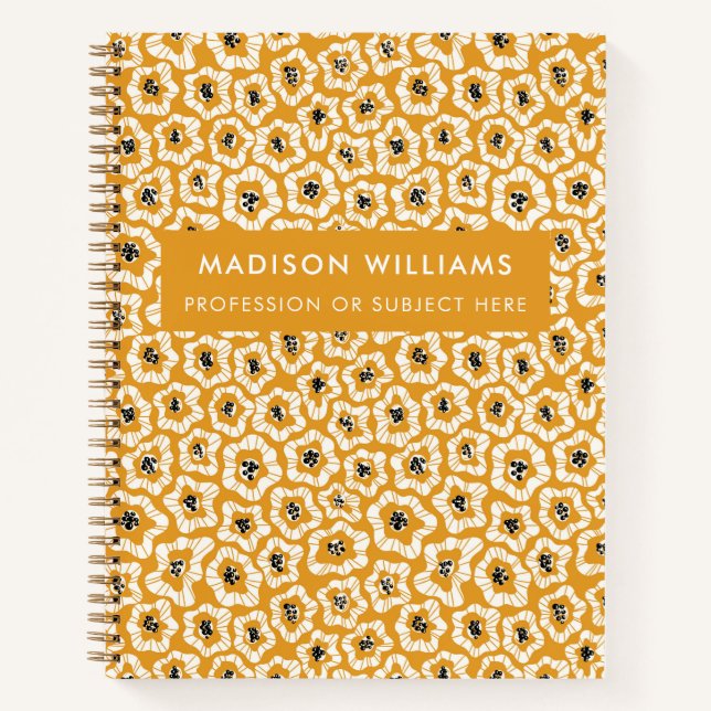 Minimal moderne Blume Notebook Notizbuch (Vorderseite)