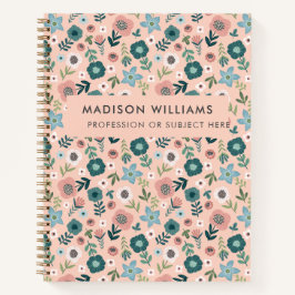 Minimal moderne Blume Notebook Notizbuch