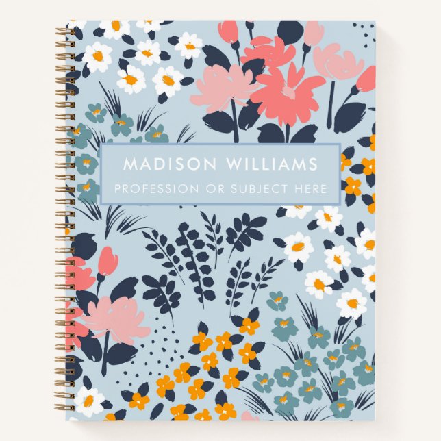 Minimal moderne Blume Notebook Notizbuch (Vorderseite)