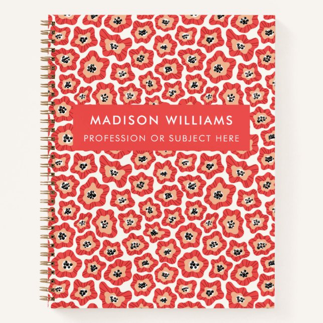 Minimal moderne Blume Notebook Notizbuch (Vorderseite)