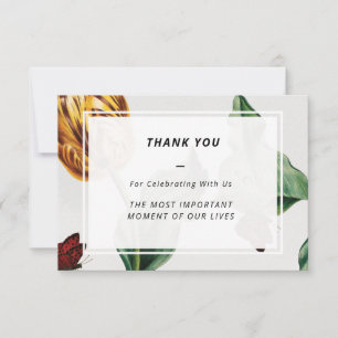 Minimal moderne Blumenstrauß-Hochzeit Danke -
