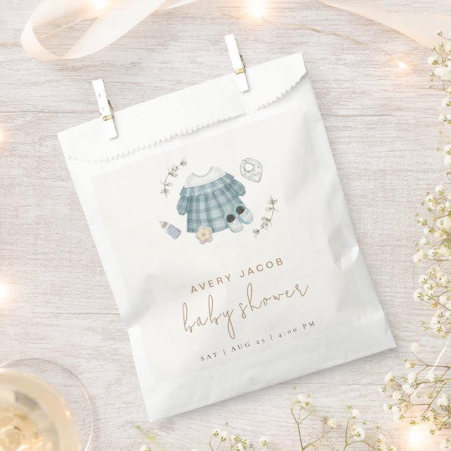 Minimal moderne Boho Kleidung Muster Babydusche Geschenktütchen (Ausgeschnitten)