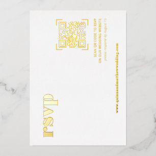 Minimal moderne Carte RSVP de mariage de code QR