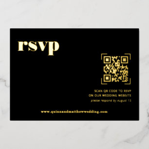 Minimal moderne Carte RSVP de mariage de code QR