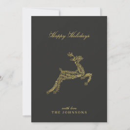Minimal moderne dunkle Moody Chocolate Gold Weihna Feiertagskarte