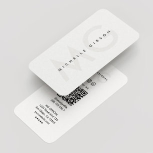 Minimal moderne, einfache Berufliche Monogramm Wei Visitenkarte