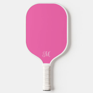 Minimal moderne, elegante Monogramm, Rosa oder bel Pickleball Schläger